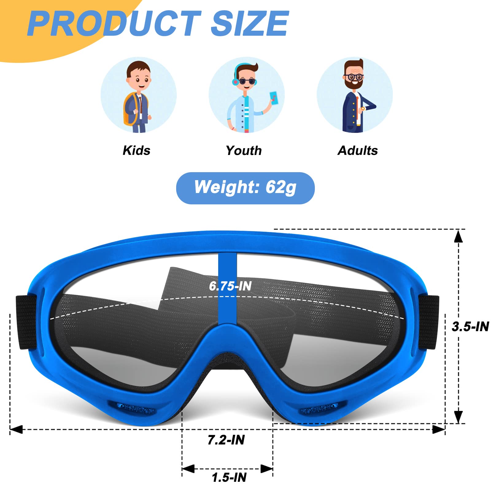 Pokonboy 2 Pack Protective Goggles/Safety Glasses/Motorcycle Eyewear With Bandanas - Compatible With Nerf Game Battle For Kids (